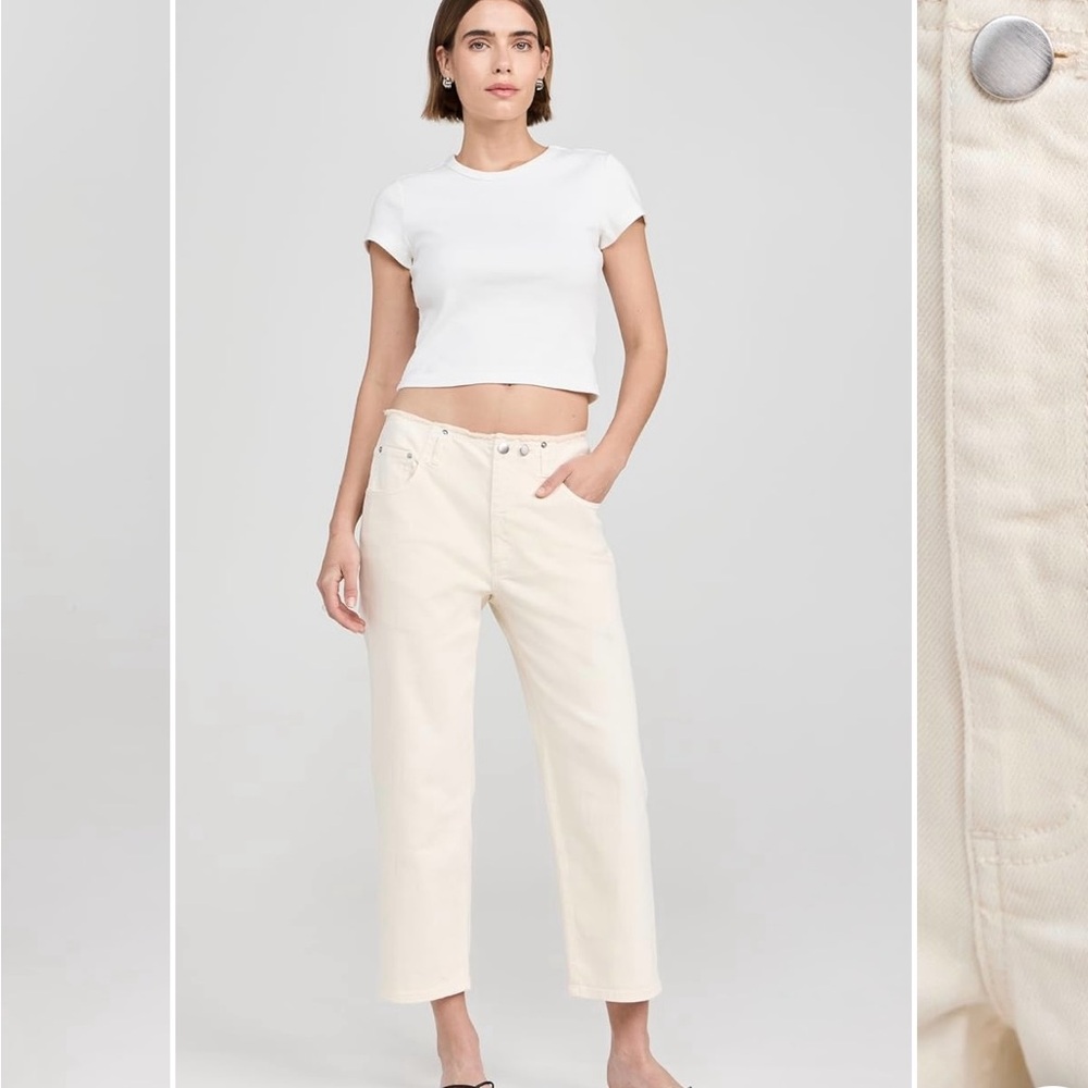 Tibi Garment Dyed Stretch Twill Cropped Newman Jean